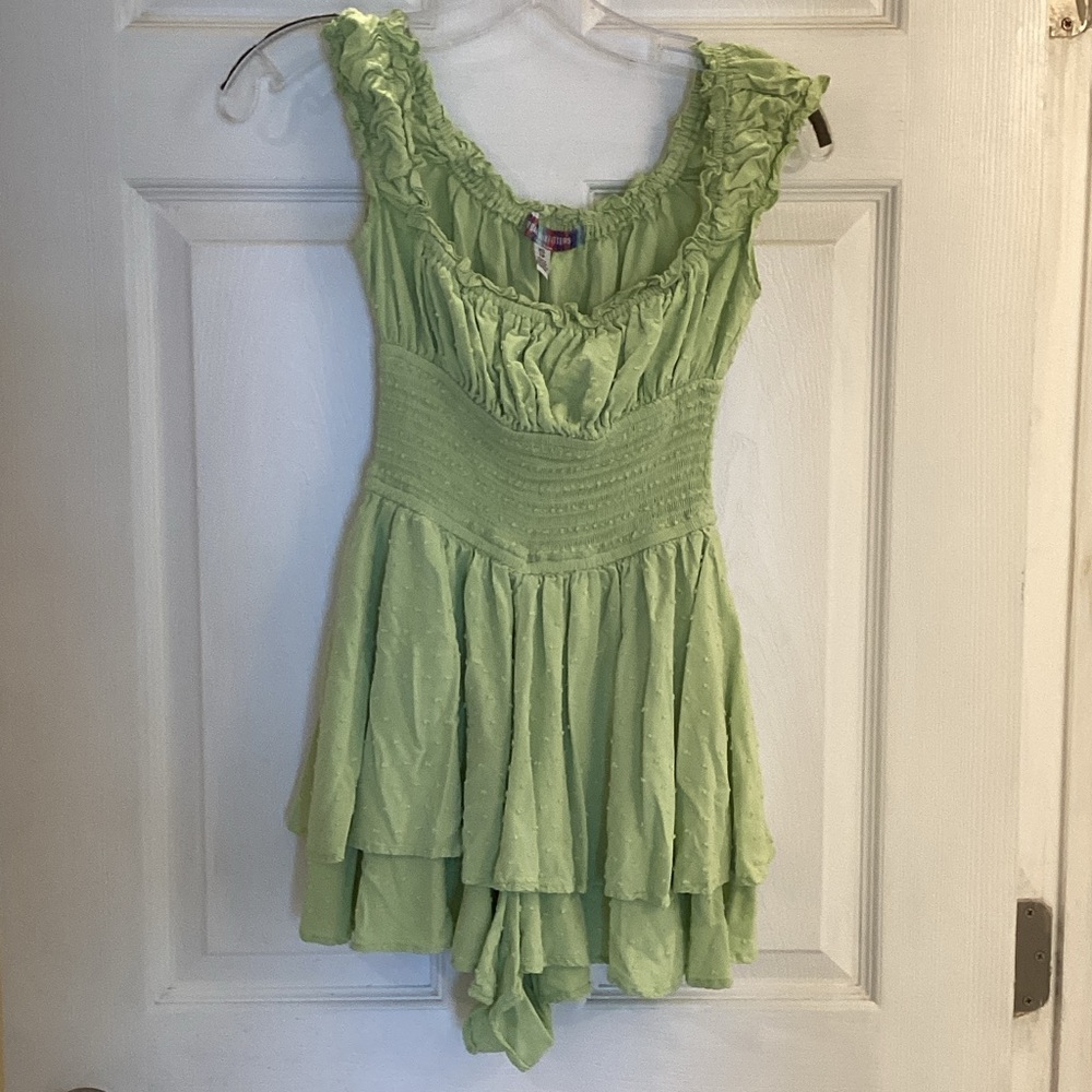 Urban Outfitters Lime Green Ruffled Romper